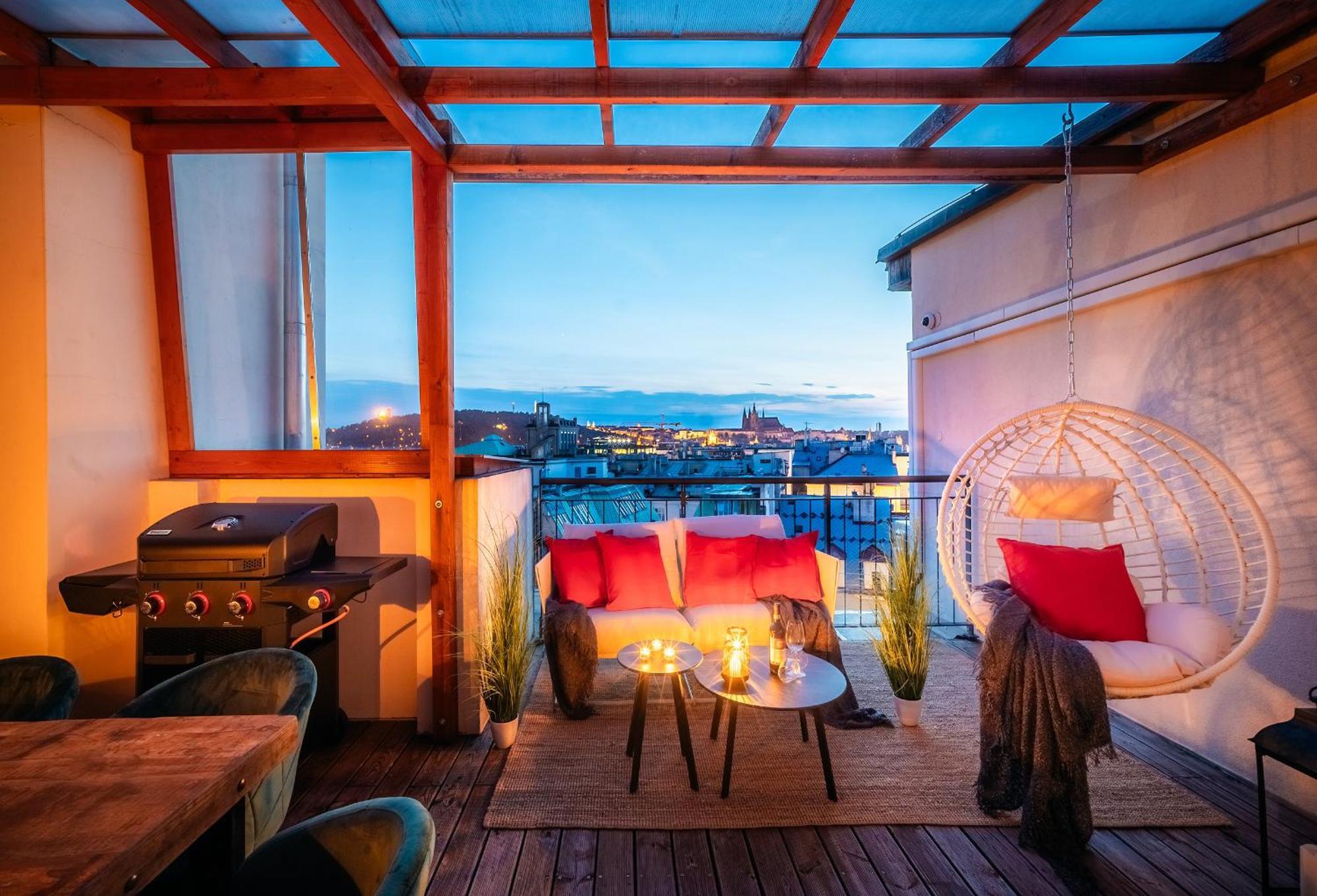 A/c Lux Rooftop 6br+3.5bath Wenceslas Square Praga