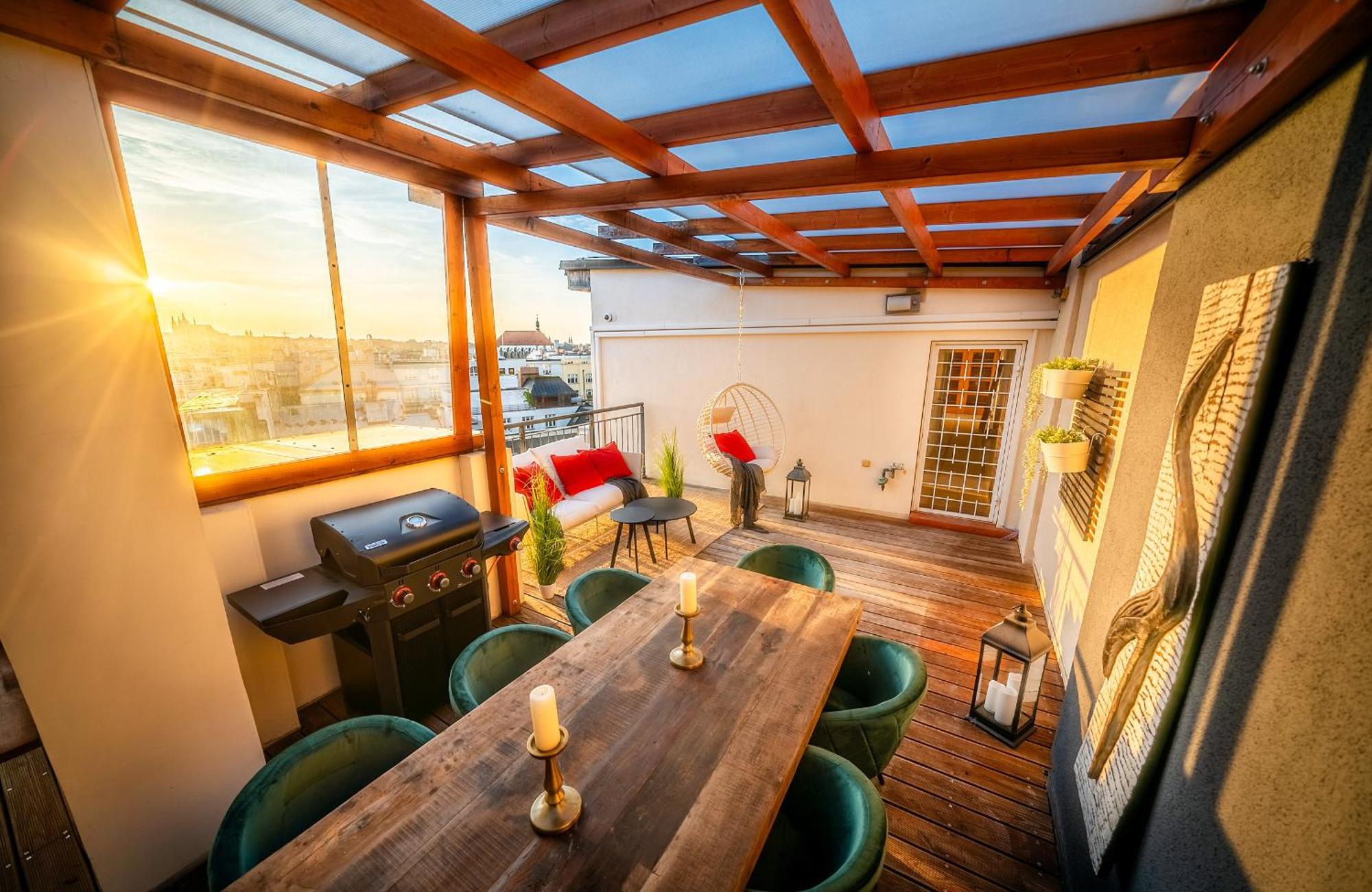 A/c Lux Rooftop 6br+3.5bath Wenceslas Square Apartamento